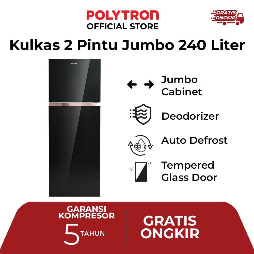 POLYTRON Kulkas 2 Pintu 240L Belleza JUMBO PRW 25MNX